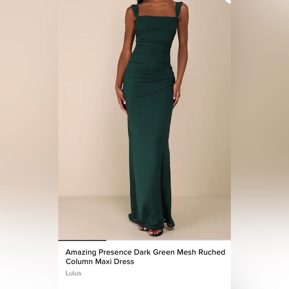 Emerald Green Ruched Dress